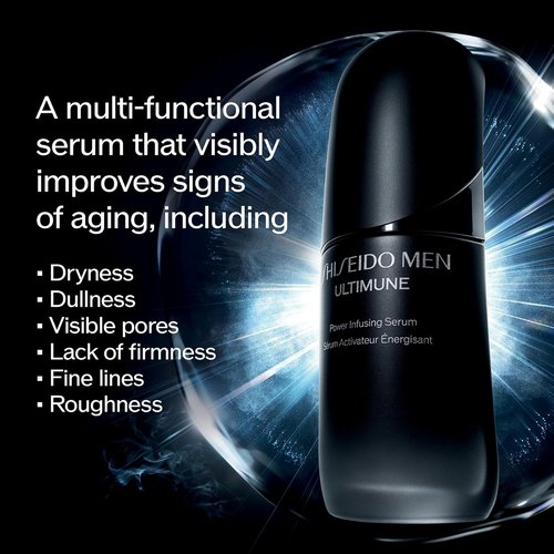 Shiseido Men Ultimune Power Infusing Serum - 50 mL | Boosts Skin Vitality & Reduces Aging Signs