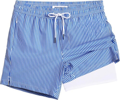 Maamgic Men's Swim Trunks - Quick Dry Bathing Suit with Compression Liner & Zipper Pockets | 5 Inch