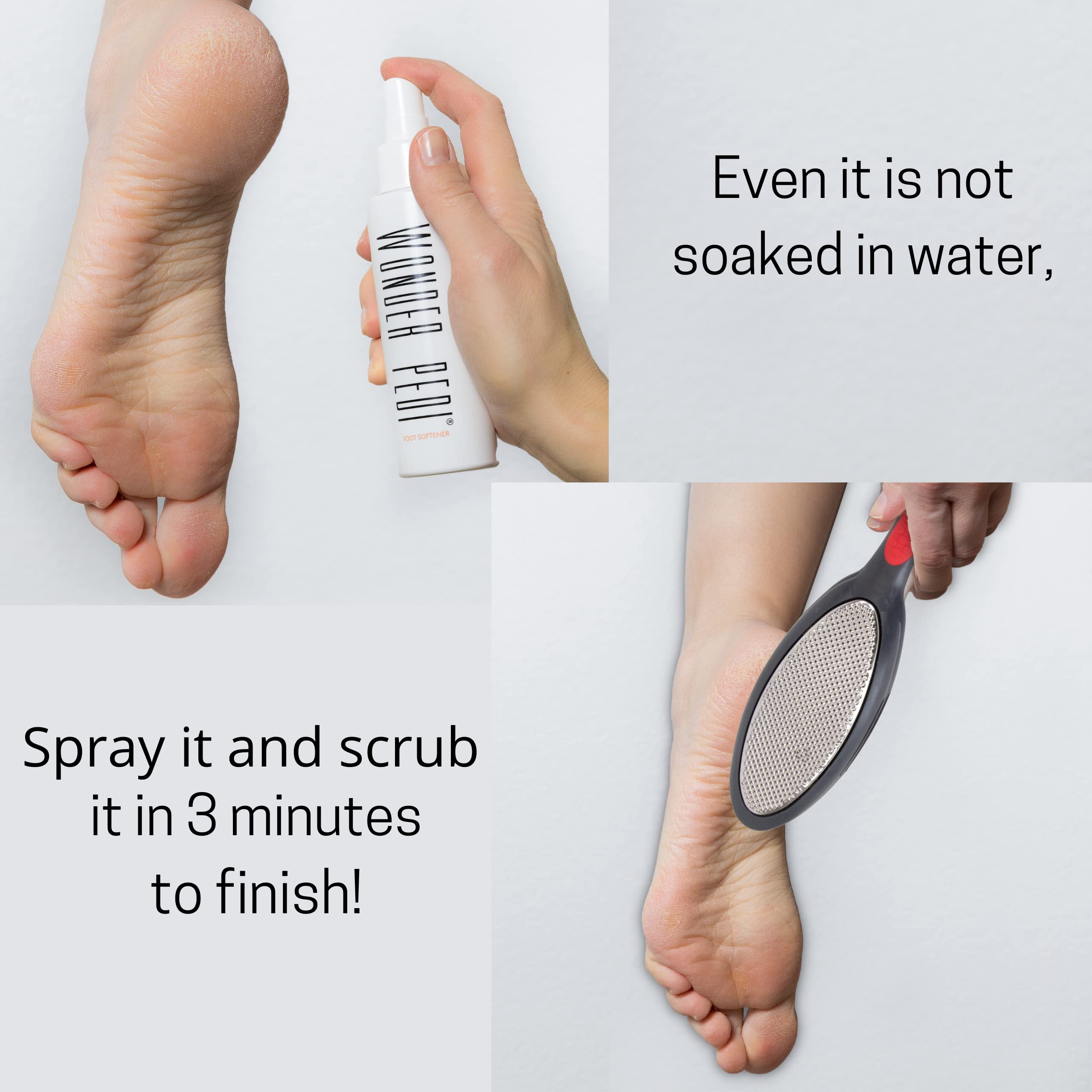 WONDER PEDI Double Sided Foot File - Made in Germany Feet Scrubber and Feet Softener Callus Remover Spay., Red, 1.0 Count
