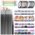 Teenitor Nail Art Kit Nail Art Tools, Nail Design Kit with Nail Art Brushes, Nail Tape Nail Gems Rhinestones, Nail Dotting Tools Nail Foil, Butterfly Nail Design Tools for Nail Art Supplies