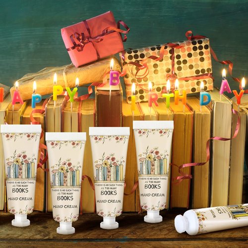 Leelosp 12 Pcs Book Club Gift Bulk Mini Hand Cream Travel Size Lotion Book Lover Gift for Women Member for Dry Cracked Hands