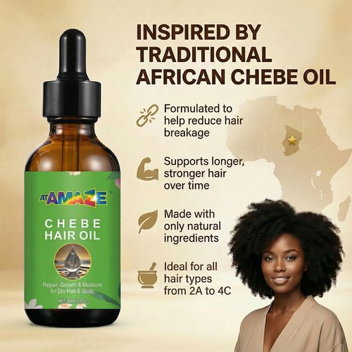 ATAMAZE Chebe Oil for Hair Growth, 60 ml - Chebe Hair Oils, Natural Hair Growth Oil for Stronger, Longer, Thicker Hair, only natural ingredients