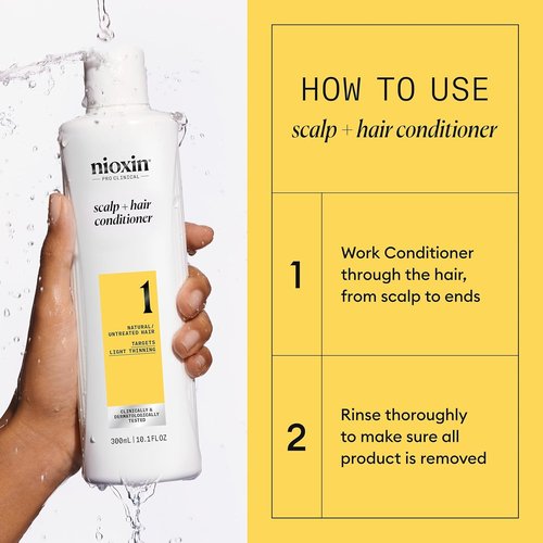 Nioxin System 1 Scalp & Hair Thickening Conditioner - Strengthen Natural Hair with Niacinamide & Biotin | Refreshing Shine
