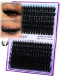Fluffy Lash Clusters with Spikes 200D+260D Manga Volume Eyelash Clusters 12-22mm Long Cluster Eyelash Extensions D Curl Cluster Lashes Wispy Individual Lashes Clusters by Delyneph