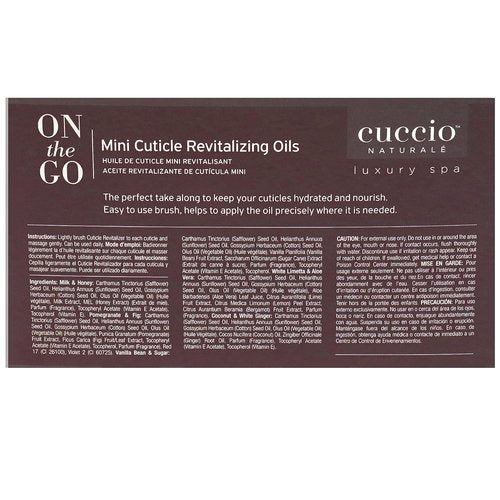 Cuccio Naturale Mini Cuticle Revitalizing Oils - Winter Hydration Repair for Dry Cuticles & Nails | Paraben-Free Spa Fragrances, 4 Pc Set