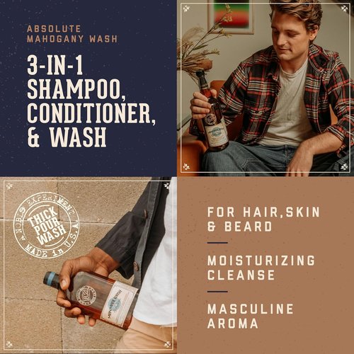 18.21 Man Made 3-in-1 Body Wash | Shampoo & Conditioner for All Hair & Skin Types - 18oz