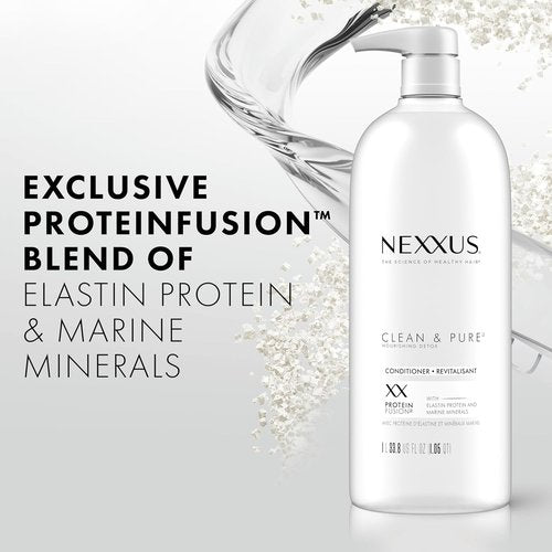 Nexxus Clean and Pure Clarifying Shampoo & Conditioner 2-Pack - Nourishing ProteinFusion, Paraben-Free, 33.8 oz