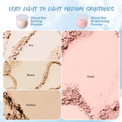 Kosas Cloud Set Face Setting Powder - Smoothing Shine Control, Soft, Sheer Translucent Makeup Finish, Portable & Long-Lasting Loose Pressed Baking Powder - Breezy (Sheer Light)