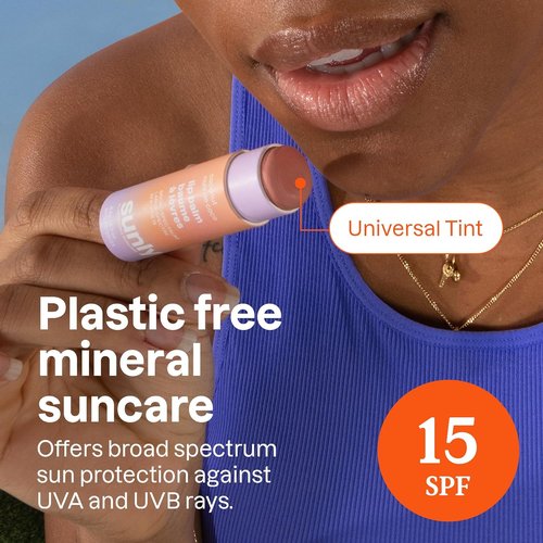 ATTITUDE Lip Balm - Plastic-Free, SPF 15 Sun Protection, EWG Verified, Vegan & Cruelty-Free, Coconut, 0.3 Oz