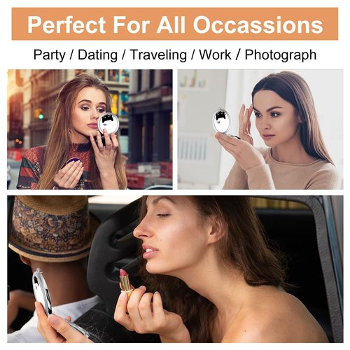 GAOLZIUY Black Cat Gifts for Women Girls, Cute Cats Compact Makeup Mirror, Gifts for Cat Lovers Mom for Birthday Valentines Day