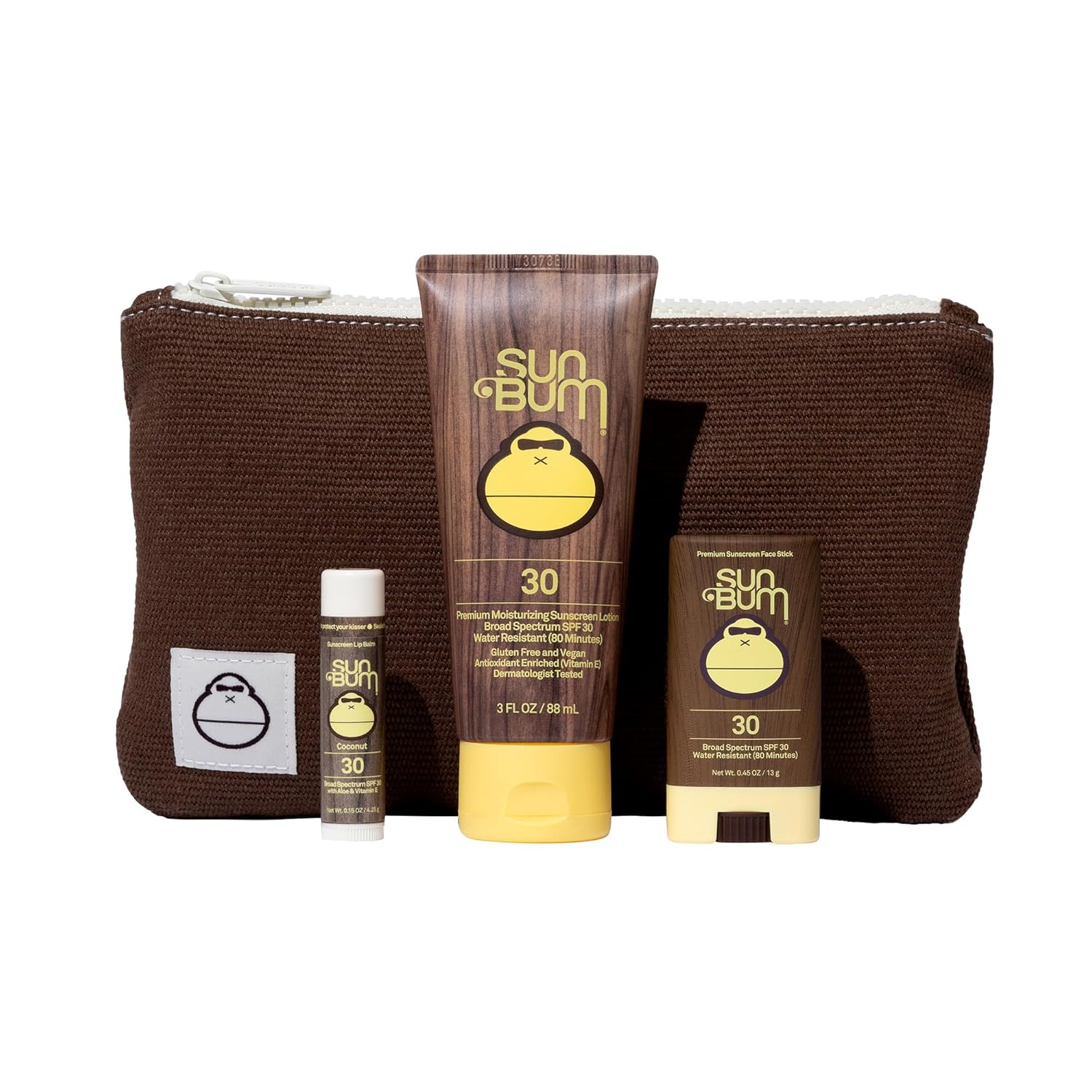 Sun Bum Road Tripper - Travel-Sized Sun Care Pack with SPF 30 Sunscreen, Face Stick & Lip Balm - TSA Friendly