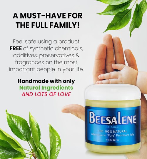 Beesalene Original Unpetroleum - 100% Natural & Hypoallergenic Alternative to Petroleum Jelly - Lips, Hands, Feet, Makeup Remover and More (8 Ounce)