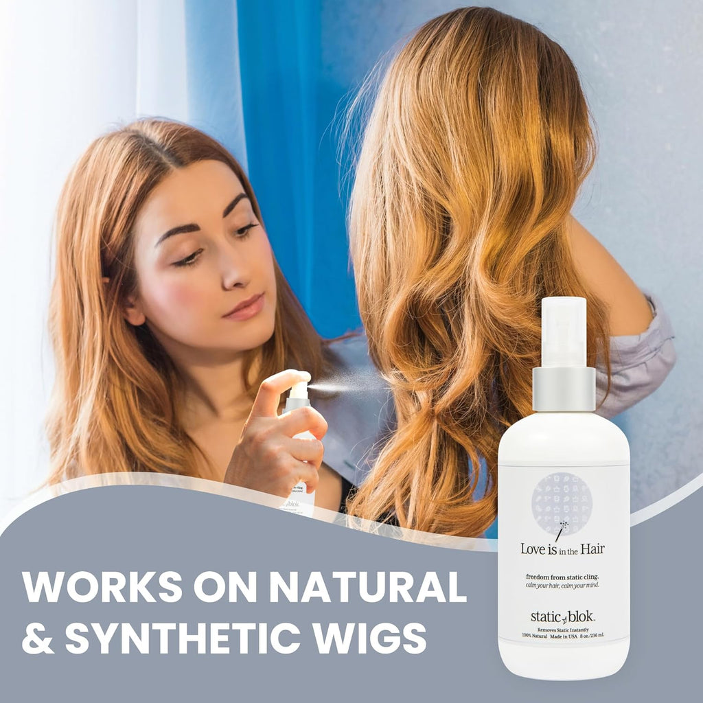 Static Blok Anti-Static Spray for Hair - Eliminate Static Cling & Flyaways - 8oz All-Day Freshness