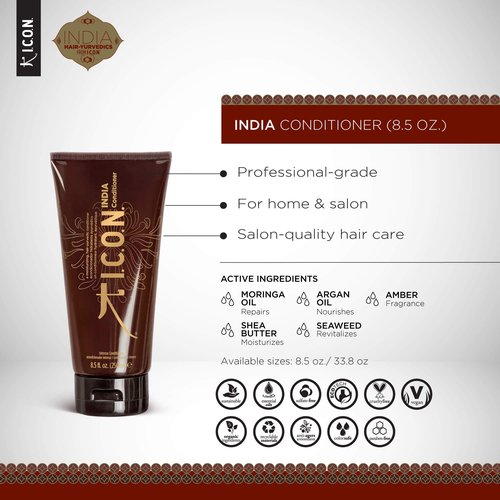 K I.C.O.N. I.C.O.N. India Conditioner, Nourishing & Strengthening Treatment, Hair & Scalp Revitalizer, Promotes Growth, 8.5 oz