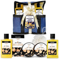 SpaLife Luxury Spa Sandalwood Gift Set for Men - 7-Piece Body Wash & Exfoliating Bundle