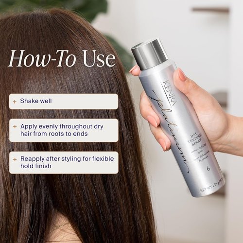 Kenra Platinum Dry Texture Spray 6 - Texture Defining Styler for Fullness & Oil Absorption - Ultra-Lightweight, All Hair Types