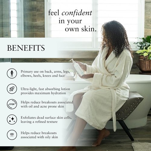 Perfect Image Gly + Sal Exfoliating Body Lotion - 8% Glycolic & 2% Salicylic Acid with Green Tea & Papaya, 8 oz