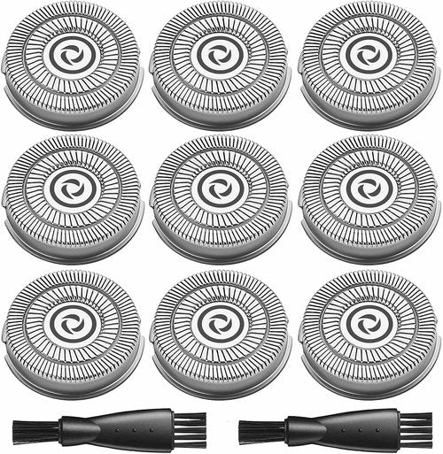 Skiennix Replacement Blades for Electric Razor - 9 Pack Heads with 2 Cleaning Brushes
