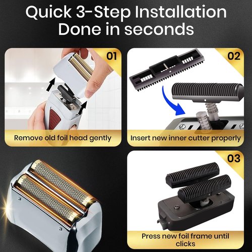 2 Pack Foil Shaver Replacement Compatible With Andis Model TS-1, TS-2 ((17150/17155/17200), Andis Blade Replacement with Stainless Steel Design for Smooth Shaving
