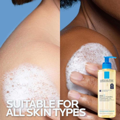 La Roche-Posay Lipikar AP+ Gentle Foaming Cleansing Oil - Hydrating Oil Cleanser for Face & Body, Fragrance-Free