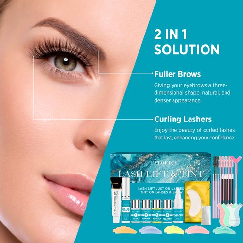 LATORICE Lash Lift Kit for Beginners: 5-in-1 Professional Eyelash Perm Set with Keratin for Women - Home Salon & DIY Beauty Treatment (Includes Rods/Glue/Serum) (40ml)