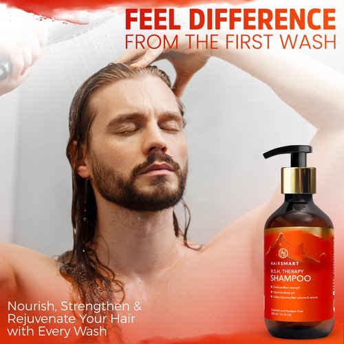 HairSmart Hair Growth Shampoo – Organic Shampoo with Ginger, Amla & Neem for Thicker, Healthier Hair (Shampoo.)