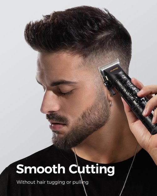 GLAKER Hair Clippers for Men Professional, Cordless Clippers for Hair Cutting, Mens Bear Trimmer, Electric Razor Barber Clippers Hair Trimmer, Gifts for Men (Black)