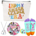 FJHAIY Cheerleader Gifts Set Including Makeup Bag, Necklace, Socks, Stickers - Cheerleading Lovers Gift for Women