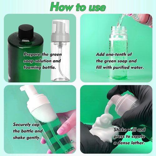 Rayyl Tattoo Green Soap 16.9OZ 100% Ultra Concentrated & 8OZ Foam Bottle Kit – Green Tattoo Soap Vegan Formula, Professional Skin Cleanser for Tattoos & Piercings, Travel-Ready Value Pack...