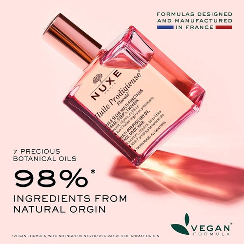 NUXE Huile Prodigieuse Floral - Organic All-in-One Oil for Body, Face & Hair | Radiant Glow & Hydration