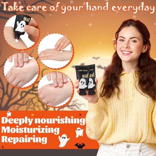 Heigble 48 Sets Halloween Ghost Hand Cream Gifts Bulk Halloween Hand Cream Travel Lotion Mini Size Baby Shower Party Gifts Favors Ghost Birthday Christmas Party Supplies for Guest