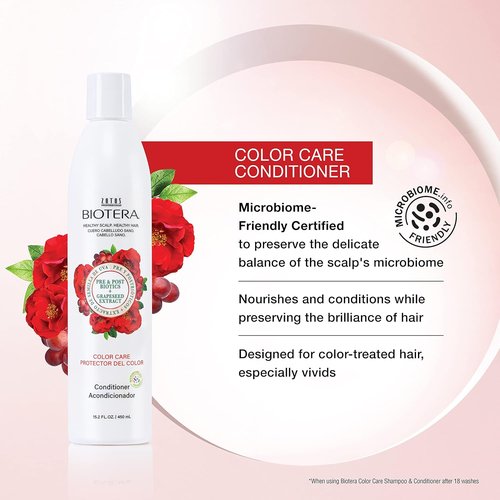 Biotera Color Care Shampoo & Conditioner Set - Extends Color-Treated Hair | Vegan, Cruelty-Free, 32 Fl Oz