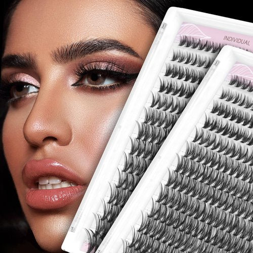 FinyDreamy 30D Lash Clusters 280pcs Individual Lashes 8-16mm Mix Lengths Volume Cluster Lashes C Curl 0.07mm Thickness Eyelash Individual Cluster Lashes And Apply Under Your Lashes (30D 8-16mm)