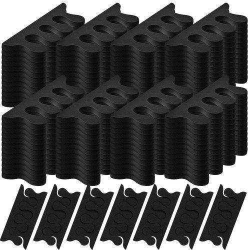 Mumufy 250 Pairs Black 500 Pcs Sponge Toe Separators Kit for Pedicure - Soft Toe Spacers, Finger Dividers for Nail Art Painting, Manicure, Toenail Polishing, Spa Treatment for Women