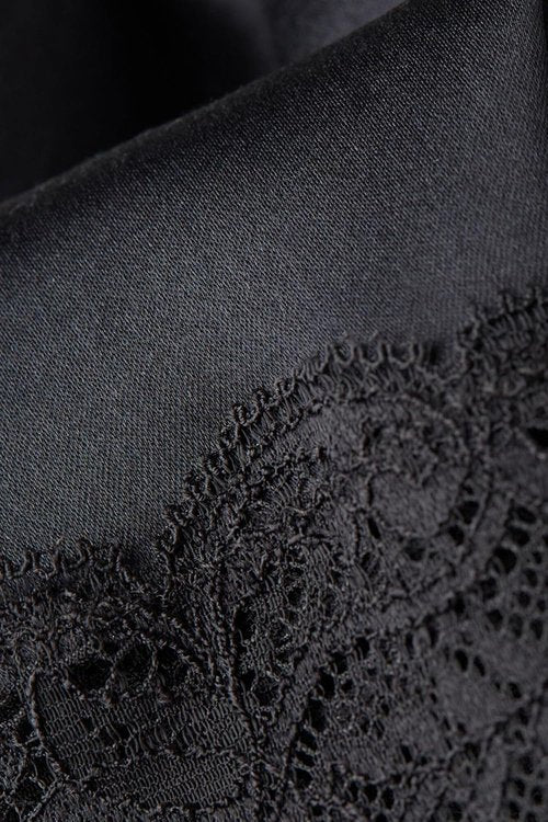 Intimissimi Silk Shorts for Women - Elegant Lace Trim Design | Luxurious Comfort in Black