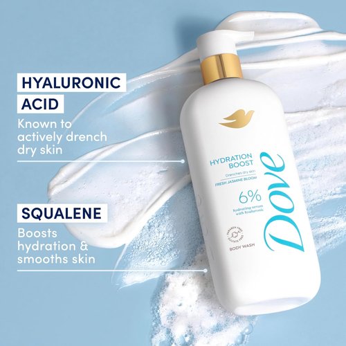 Dove Hydration Boost Serum Body Wash - Deeply Moisturizing with Hyaluronic Acid | 18.5 Fl Oz