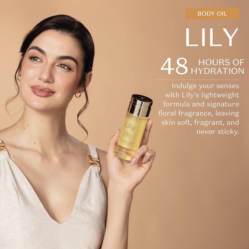 Lily Scented Body Oil - Lightweight, Fast-Absorbing Moisturizer | 5 Ounce Size
