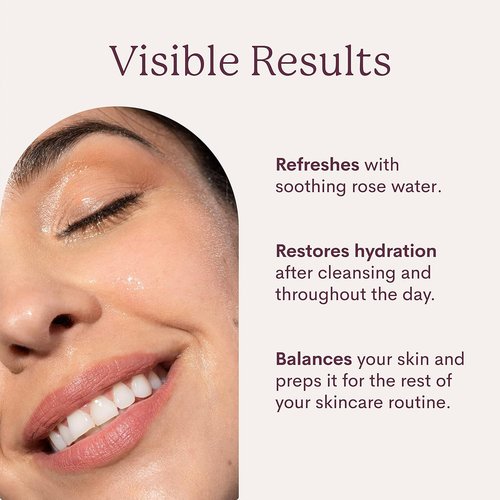 Fleur & Bee Rose and Shine Rosewater Toner - Hydrating, Alcohol-Free Facial Mist for All Skin Types | 3.4 fl oz
