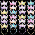 Juexica 24 Pcs LED Princess Crown Headbands Glow Sequin Glitter Light up Crown Headbands for Girls Women Tiara Princess Birthday Party Favors Bling Hair Accessories