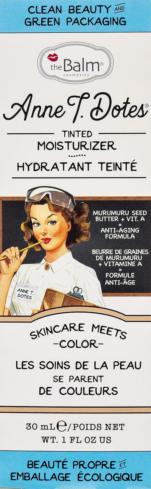 theBalm Anne T. Dotes Tinted Moisturizer - Medium Skin Tone, 1 Fl Oz | Flawless Finish & Hydration