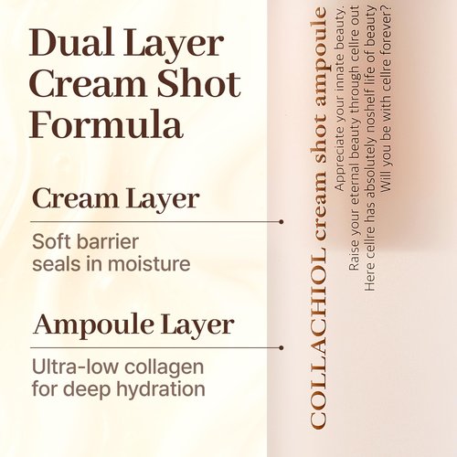 Cellre Collachiol Cream Shot Ampoule – 3-in-1 Toner, Serum & Cream Mist | Collagen + Bakuchiol Complex for Smooth, Moisturized, and Healthy-Looking Skin | 145 ml & Travel Size 55 ml