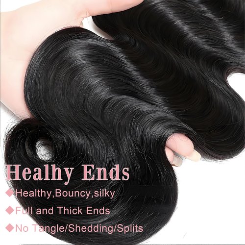 Asxdovig 12A Human Hair Bundles Body Wave 24 Inch Single Bundles Human Hair 100% Unprocessed Brazilian Virgin Hair Double Weft Weave Natural Black