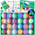 Bath Bombs for Kids with Toys Inside - 24 Pack Kid Bath Bombs with Glow in The Dark Surprise Toys Inside, Valentines Easter Gifts for Kids Girls Boys, Easter Basket Stuffers, Organic Bubble Bath Fizzy