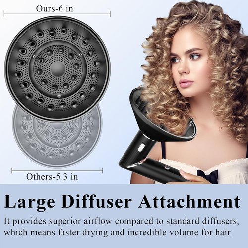 Shark FlexStyle Large Diffuser Attachment - Upgraded Nozzle for Faster, Defined Wavy & Curly Hair - Black