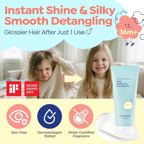 GOONGBE Kids Detangling Conditioner - Silicone-Free Formula for Soft, Frizz-Free Hair - 6.76 fl oz