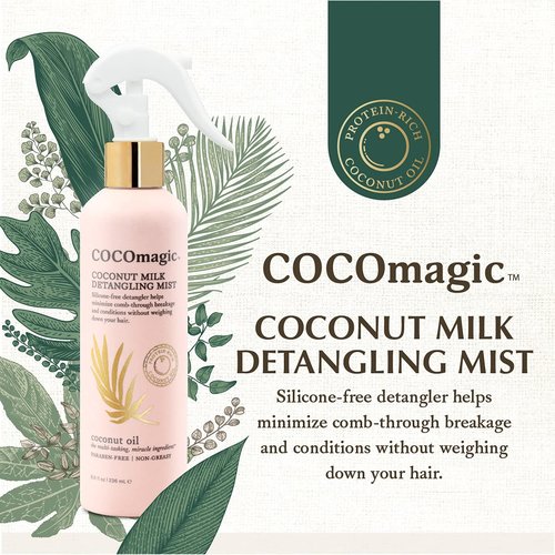 Cocomagic Coconut Milk Detangling Mist - Extra Moisturizing Leave-In Detangler | Boost Shine & Restore Vibrancy | Paraben Free (8 oz)