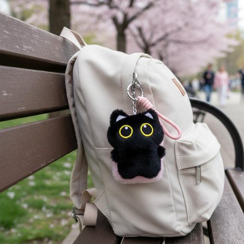 Jekvill Black Cat Keychain Compact Mirror1X/3X Magnifying Mirror Travel Essentials Mirrors Double Sided Foldable Bag Charms Backpack Keychains Handbag Charms Gifts for Women Pink