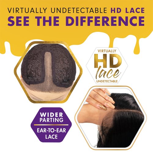 Sensationnel Butta Lace Wigs - Unit 29 Extra Wide 5 Inch Deep Parting Synthetic Preplucked Hairline Glueless Lacefront (1B OFFBLACK)