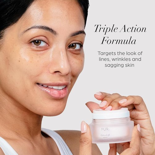 PÜR MINERALS Firming Facial Cream - Triple-Action Lightweight Moisturizer for Face & Neck | Tightens Skin, Reduces Fine Lines & Wrinkles