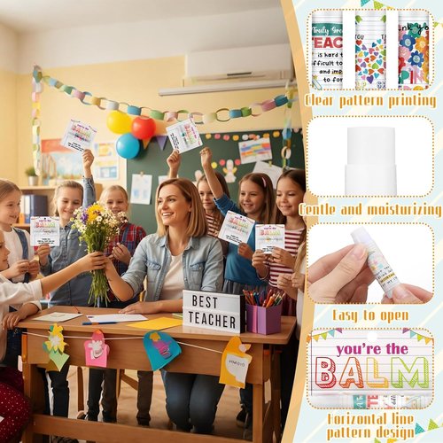 Loopeer Lip Balm Gift Set - 24 Pcs Teacher Appreciation Week Presents | You Are the Balm Theme